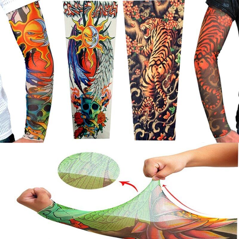 1PCS Plus Size Riding Driving Tattoo Sleeve Print Arm Sleeves Sun Uv  Protection | eBay