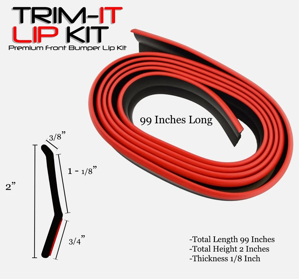 Kit de labios TRIM-IT ajuste universal parachoques alerón labial cuerpo kit ala roja Hummer Foto 4 de 4