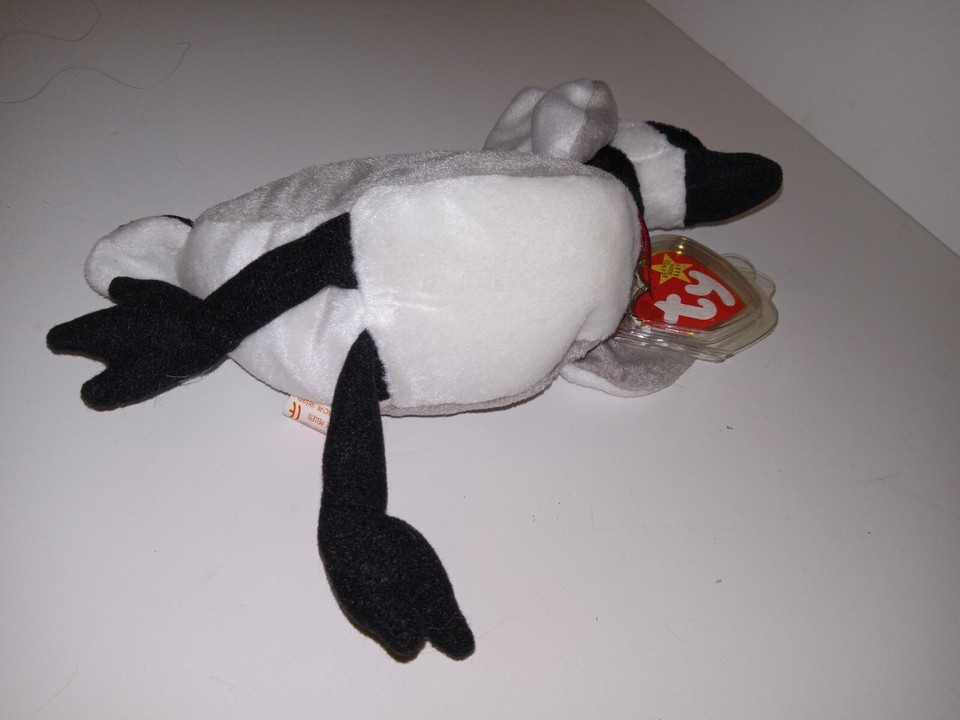 Loony Beanie Baby Canadian Goose Geese Plush Babies Canada Bird Tag Black Gray eBay