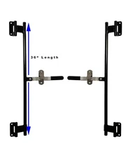 2 Pack 36" Aluminum Black Cargo Trailer Swing Door Hinged Cam Bar Lock Hasp