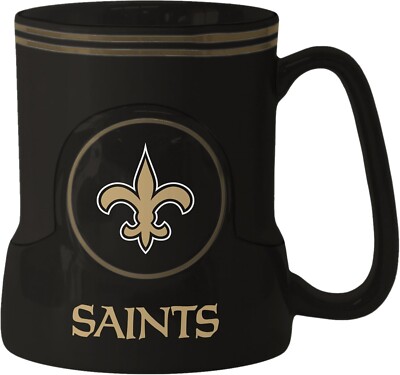 New Orleans Saints 18 oz. Sculpted ''Game Time  Ceramic Mug