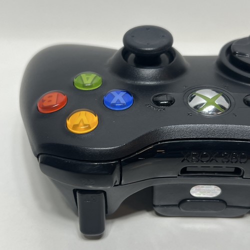 Microsoft Xbox 360 BLACK Wireless Controller Genuine OEM Controller TESTED - Picture 5 of 11