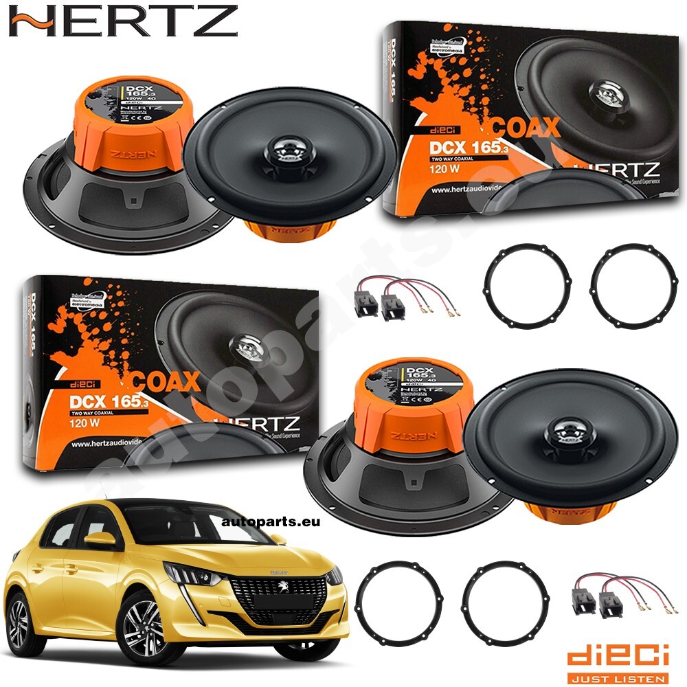 Migliori Altoparlanti Hertz DCX 165.3 Peugeot 208 - Kit Completo 120W