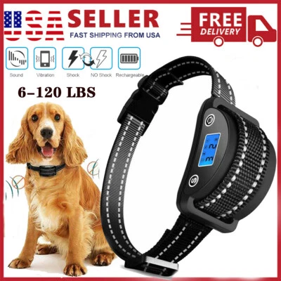 COOLIGG Rechargeable Dog Training Collar LCD Screen Automatic Anti Bark No Barking Shock