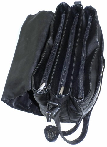 Lorenz Soft Leather Multi Pocket Organizer Shoulder Bag Across Body Bag Handbag - Picture 6 of 10