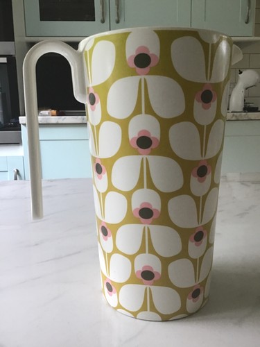 Orla Kiely Melamine Large Jug Pitcher Retro 2012 Style Wallflower Rare - Picture 3 of 4