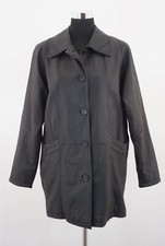 JCC Womens Leather Jacket Coat 38 Black Button Nappa Leather A071