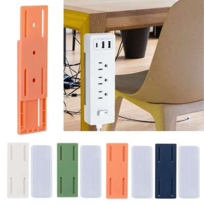4/6/8X Self-Adhesive Desktop Socket Fixer Adhesive Punch Free Socket Holder Home