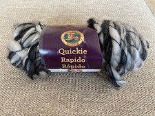 Lion Brand Yarn Quickie 206 Peppery Gray/Black w/ Black Strand-3 oz./22 yd NEW