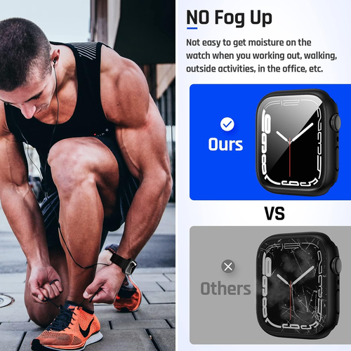 Étui étanche Goton pour Apple Watch Series 9/8/7, 45 mm, rouge - Photo 5 sur 9