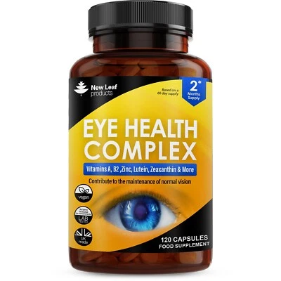 NEW LEAF PRODUCTS Eye Health Complex - Lutein & Zeaxanthin Eyes Supplement + Vitamins A, B2 & Zinc