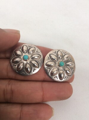 Vtg Native American Navajo JB Sterling Silver 925 Turquoise Stamp