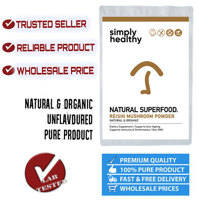 Simply Healthy Reishi Mushroom Powder, 100g Natural Superfood, 100% Organic