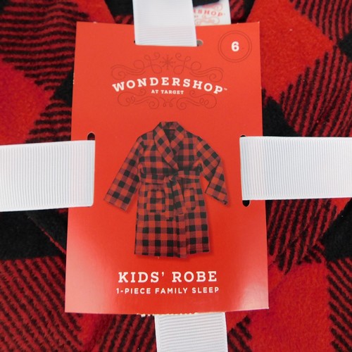 Wondershop Kids Holiday Fleece Matching Family Pajama Robe 6 Buffalo Check #4466 - Picture 5 of 8