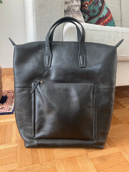 Lederrucksack Unisex groß schwarz 