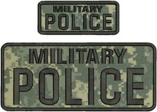 MILITARY POLICE EMBROIDERY PATCH 4X10 nad  2x5 hook on back blk/white