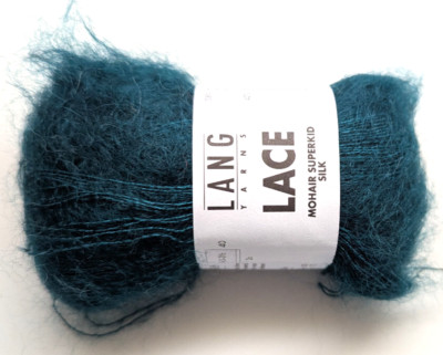 Single Skein Lang Yarns Lace 58% Mohair 42% Silk 25 gm/ 340 yds 0018 Pine DS