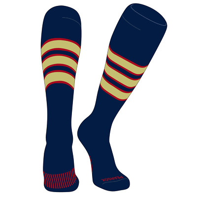 Chaussettes Baseball PEAR SOX OTC Marine Et Or – Taille A (5 Pouces), Neuves