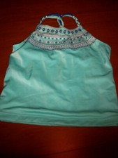 GYMBOREE BLUE SWIM BIKINI TANKINI HALTER TOP Size L 10-12 Excellent Condition 