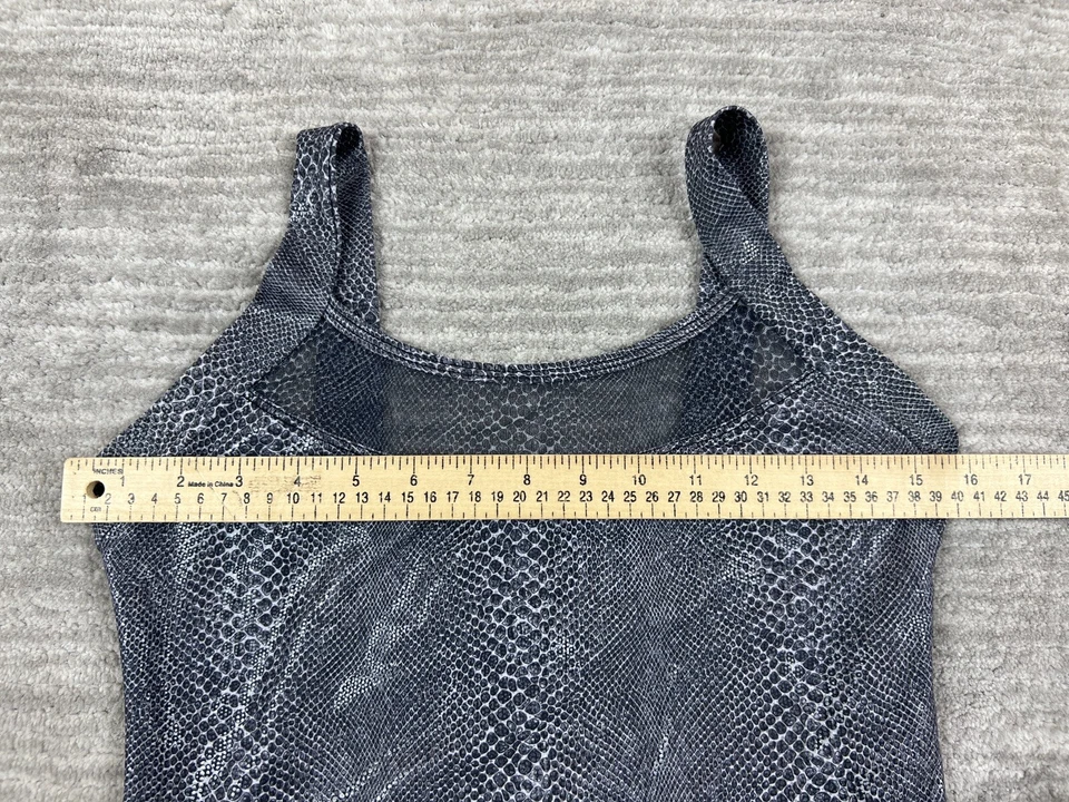 Top vintage Marcia Active Wear para mujer pequeño gris piel de serpiente hecho en EE. UU. Foto 4 de 4