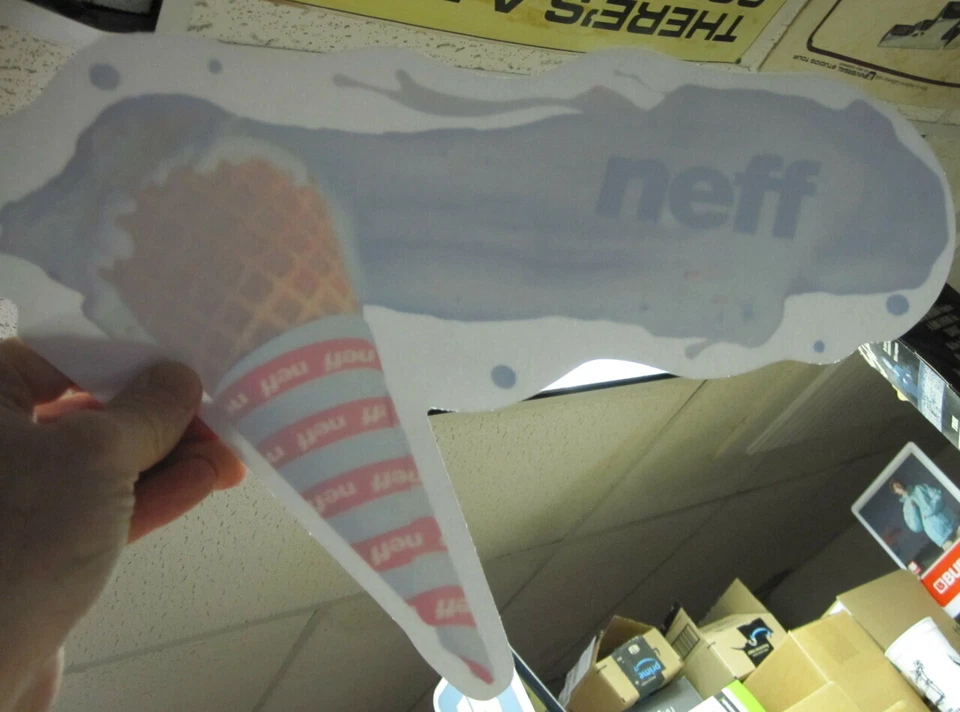 NEFF snowboard Surf BMX Skateboard Ice Cream Cone Dealer Cling Sticker New