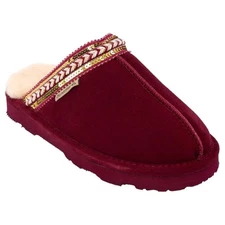 BEARPAW® Tanya Suede Embellished Slipper Mule CHIANTI Size 9M - New With Box