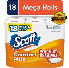 Scott ComfortPlus Toilet Paper, 18 Giant Rolls