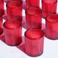TeelichtgläSer 12Er-Set Gerippte Teelichthalter Glas FüR Dekoration 12 StüCk