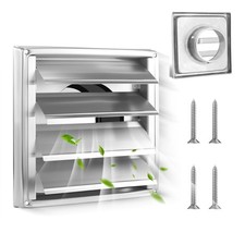 Stainless Steel Dryer Vent Cover, Outdoor Louvered Vent Cover for Home Dryer ...