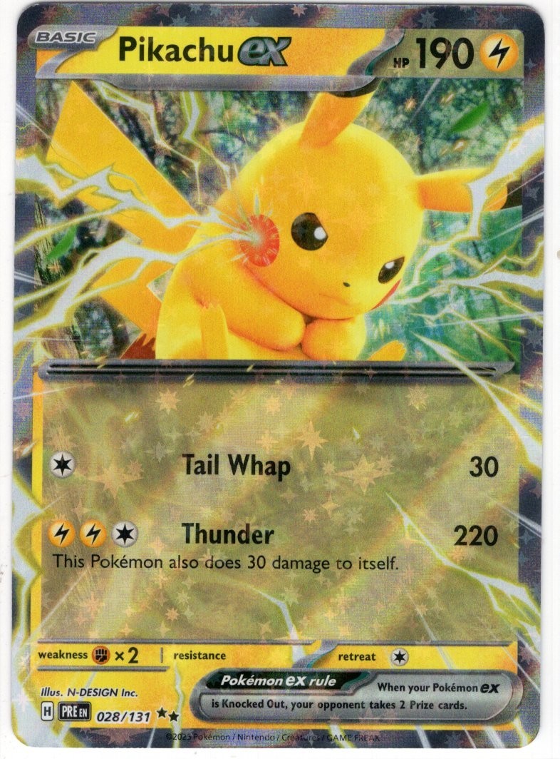 Pikachu ex 028/131 Prismatic Evolutions Holo Double Rare Pokemon Card NM