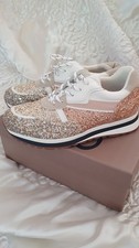 Moda In Pelle Gold Glitter Trainers Iskara BNWT Size 5