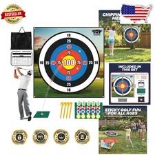 XL Golf Darts Mat - 6.5ft Indoor/Outdoor Game, 20 Sticky Balls, Family Fun Set