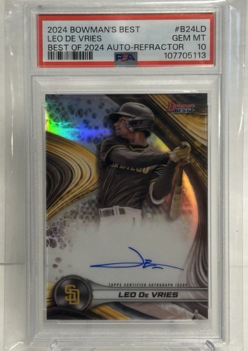 2024 Bowman’s Best - Leo De Vries Best of 2024 Autograph #B24-LD PSA 10 GEM MT
