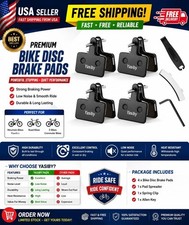 4 Pairs MTB Disc Brake Pads Resin Semi-Metallic Quiet W/ Install Kit E-Bike US