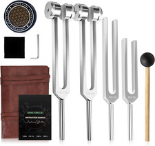 Tuning Forks for Healing Set 128Hz 136.1Hz 256Hz 384Hz Weighted Unweighted R