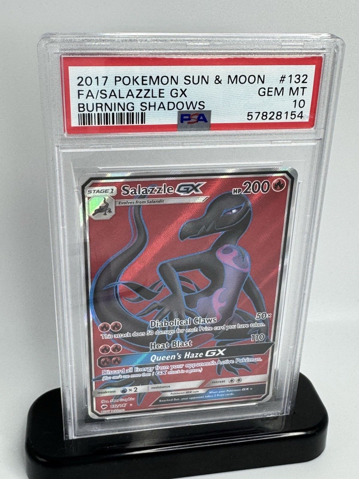 2017 Pokemon POKEMON SUN & MOON BURNING SHADOWS #132 Fa/Salazzle Gx front