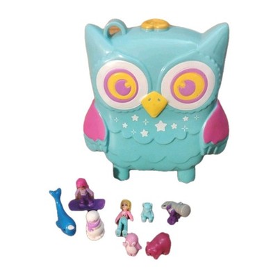 Polly Pocket Pajama Party Snowy Sleepover Owl Compact Playset Mattel w/ Figures
