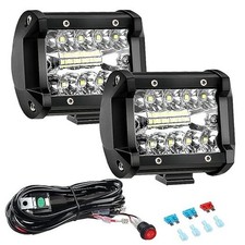 LED Light Bar 2PCS 60W 4 Inch Flood Spot Combo Beam LED Light Pods Triple Row