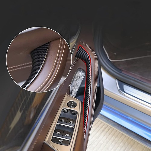 Fit For BMW 5 Series G30 G38 2018-23 Carbon Black Inner Door Pull Handle Cover - Picture 5 of 33