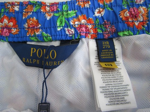 Costume da bagno uomo Polo Ralph Lauren nuovo con etichetta 2Xb blu floreale nuovo! - Foto 5 di 11
