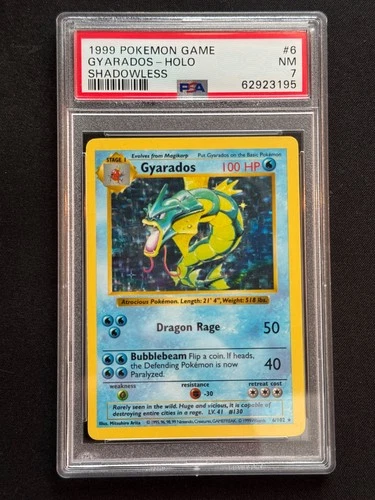 Pokemon PSA 7 NM 1999 Gyarados Shadowless Base Set Holo Card
