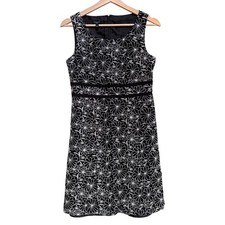 Talbots 6P Floral Embroidered Linen Cotton Blend Sheath Dress Church Wedding