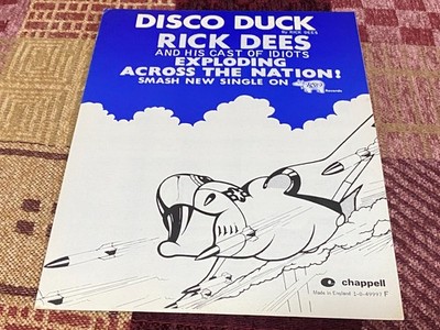 SMF59 SHEET MUSIC, DISCO DUCK : RICK DEES AND HIS CAST OF IDIOTS EXPLODING ACROS