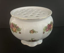 Royal Albert Old Country Roses Floral Frog Centerpiece Large