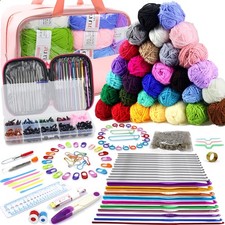 Crochet Kit for Beginners: 336Pcs, 30 Colors Yarn, Hooks, Accessories