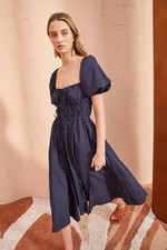 NWT Ulla Johnson Midnight Navy Blue Palma Midi Dress 4
