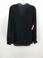 Pre-Owned Pleione Black Size Small Long Sleeve Blouse
