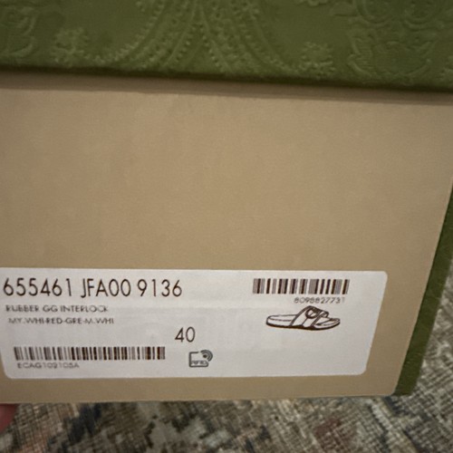 NEW GUCCI INTERLOCKING G LOGO Rubber WOMEN'S SLIDE Sandals Shoes EU-40 - Picture 8 of 10