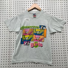 Vintage Mickey Stuff Shirt Youth Girls Medium Daisy Minnie Glamorus USA