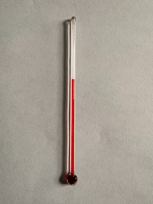 (1)  4 INCH  GLASS REPLACEMENT THERMOMETER TUBE WITH RED LIQUID WORKING